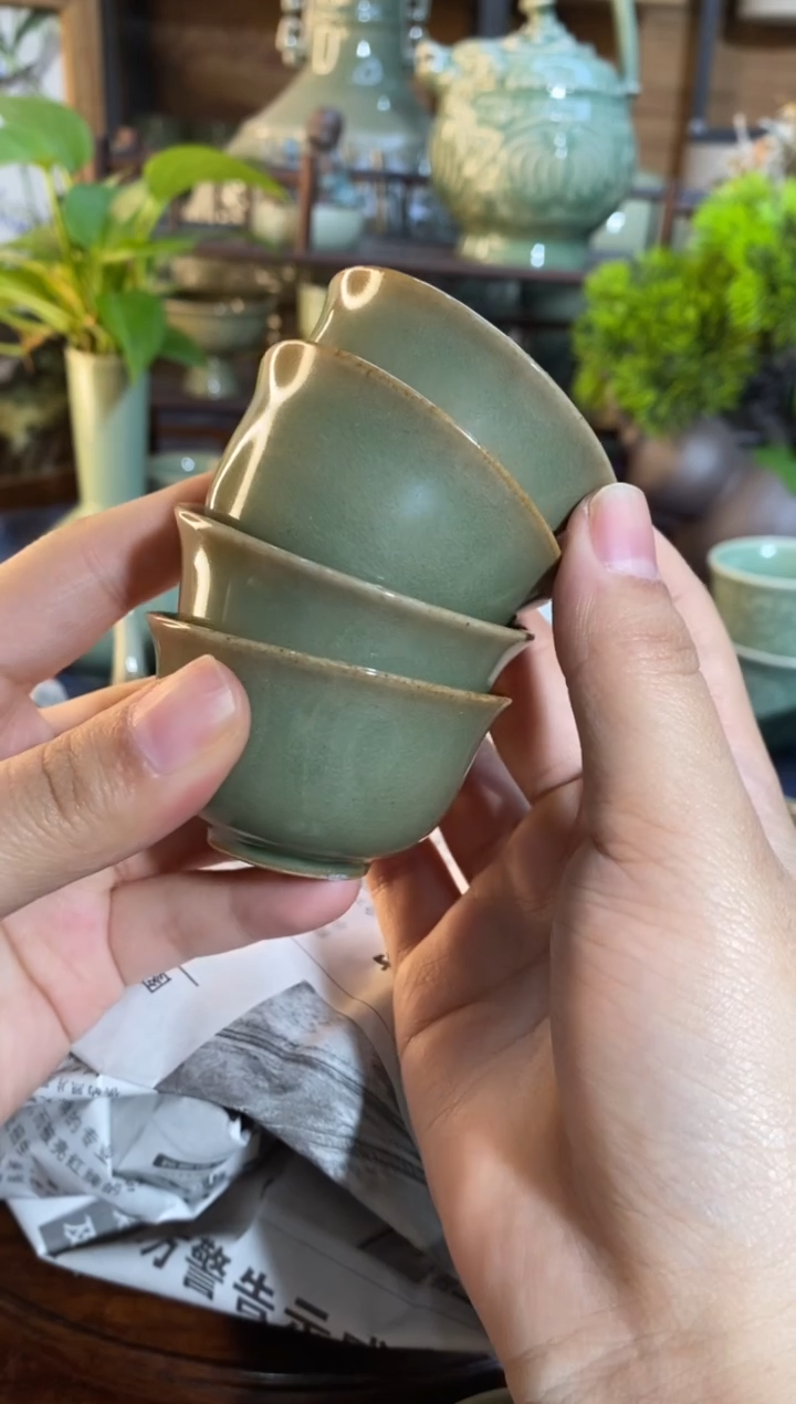 【闪购商品】XG001黑泥素面小茶杯薄胎失圆4只微瑕