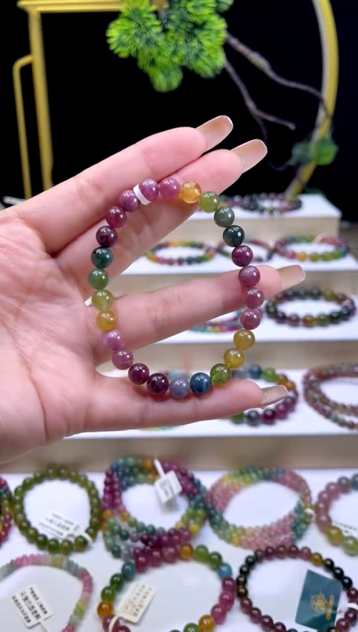 未镶嵌手串碧玺7mm+单圈多样性发货