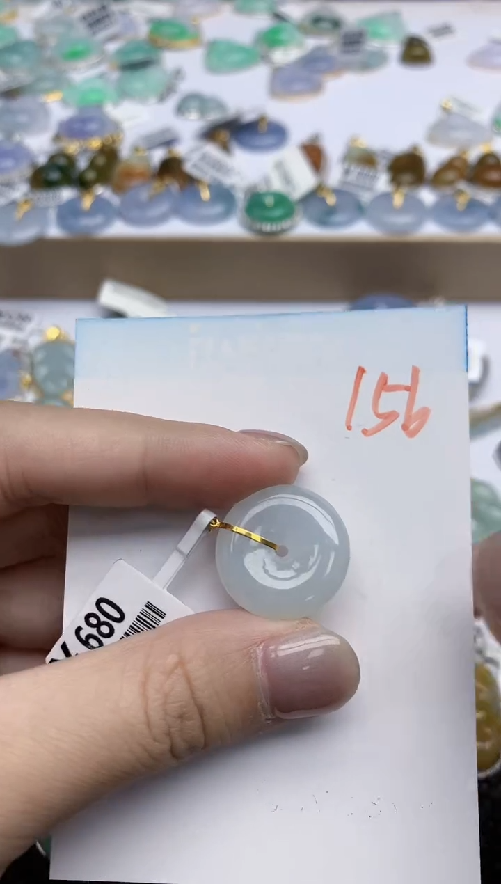 【闪购商品】翡翠颈饰18K金镶嵌天然翡翠A货