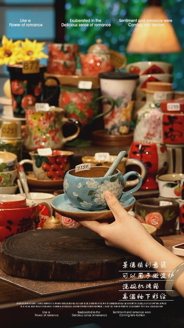 陶瓷景德镇高温釉下彩手工手绘款式@A1159@