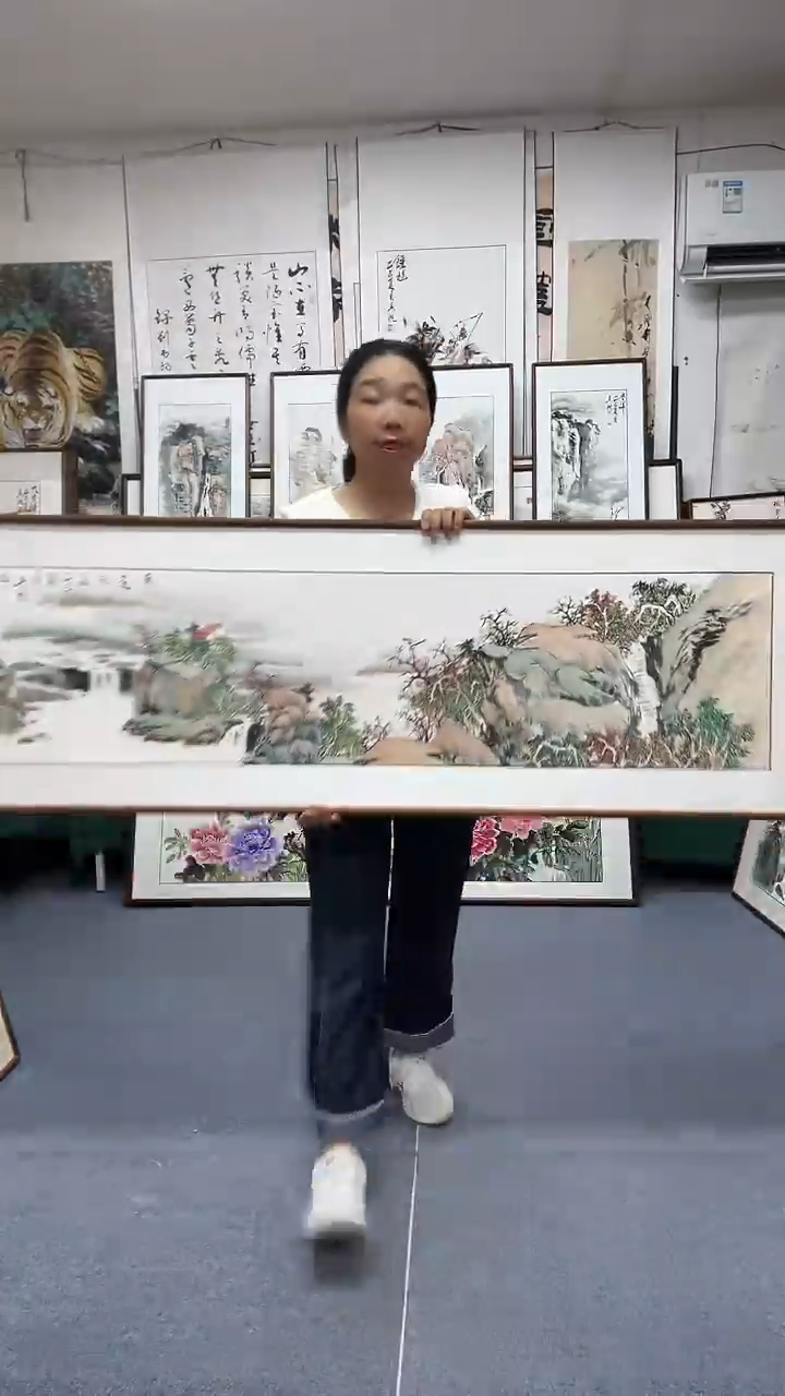 国画50*162实木画框京东包邮手绘