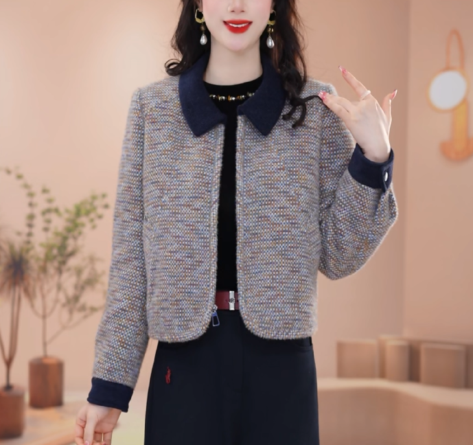 2025新款秋冬季优雅洋气时尚显瘦百搭女士短款休闲外套B21