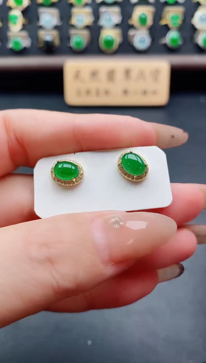 银S925镶嵌戒指翡翠1