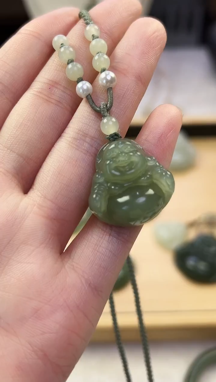 颈饰未镶嵌和田玉25mm佛公