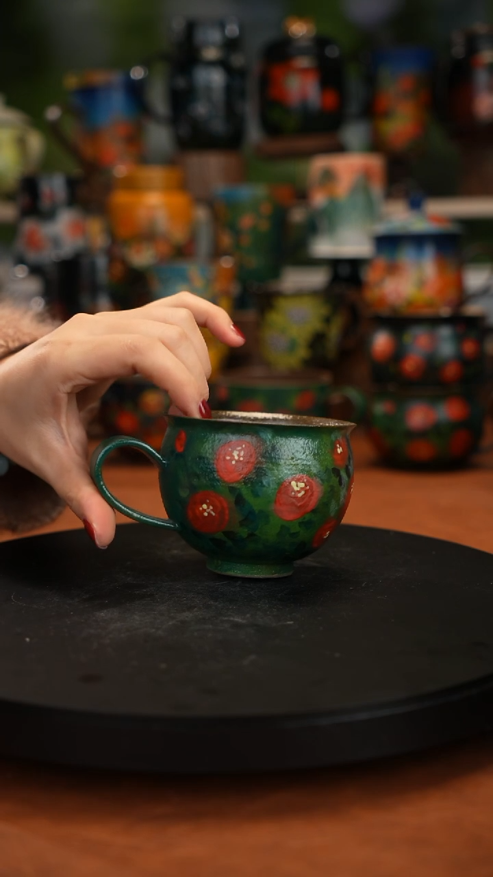 紫砂油画手绘釉下彩