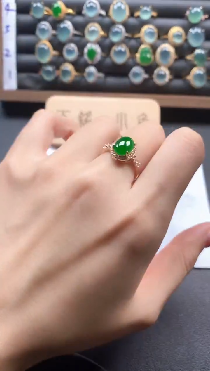 银S925镶嵌戒指翡翠51511