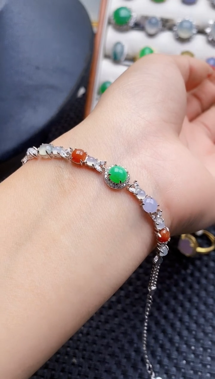 银S925镶嵌戒指翡翠3033