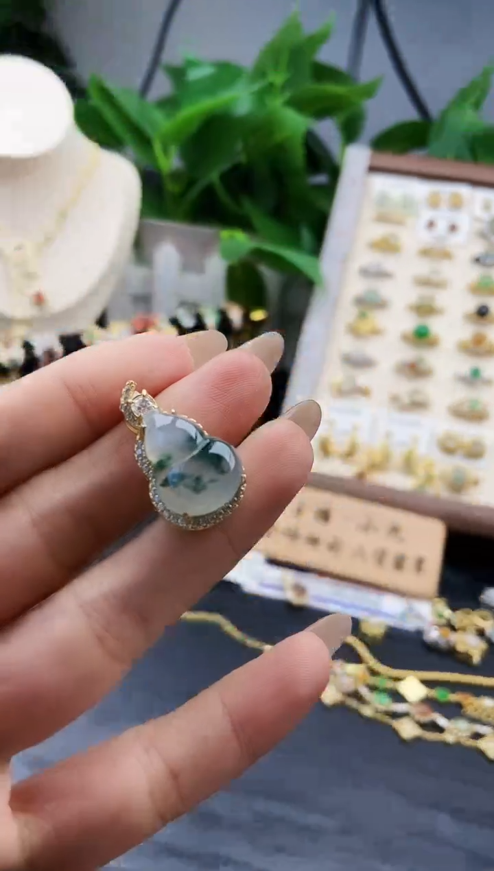 颈饰银S925镶嵌翡翠12