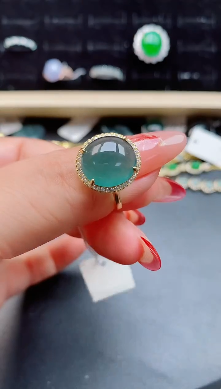 【闪购商品】翡翠戒指银S925镶嵌12121