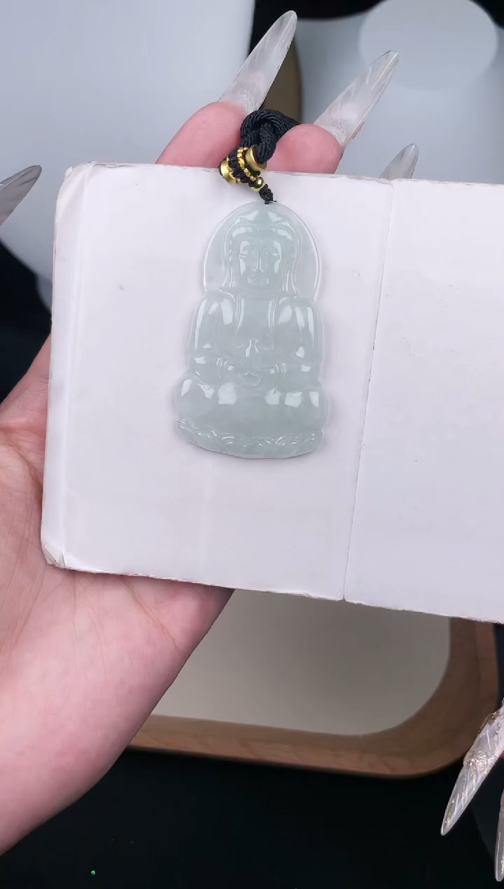 颈饰未镶嵌翡翠Y5A075冰中小观音-2