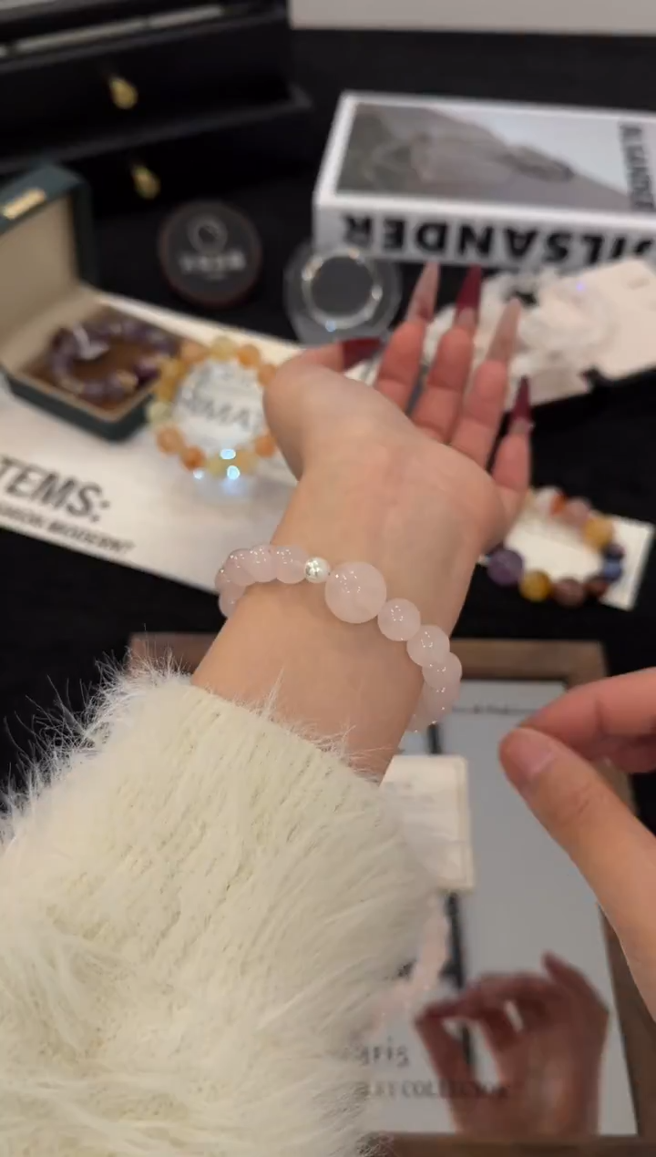 未镶嵌手链水晶粉水晶x3516