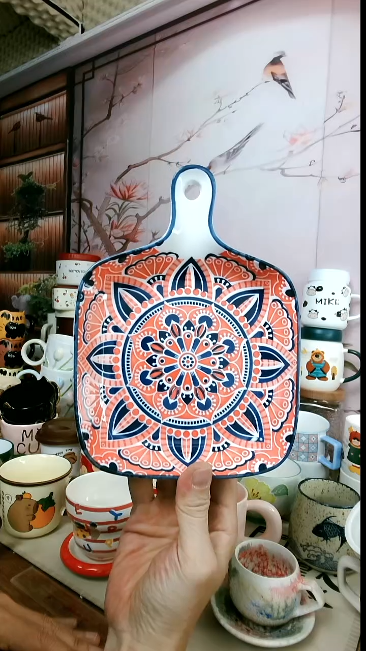 陶【孤品福利】民族风手柄碟