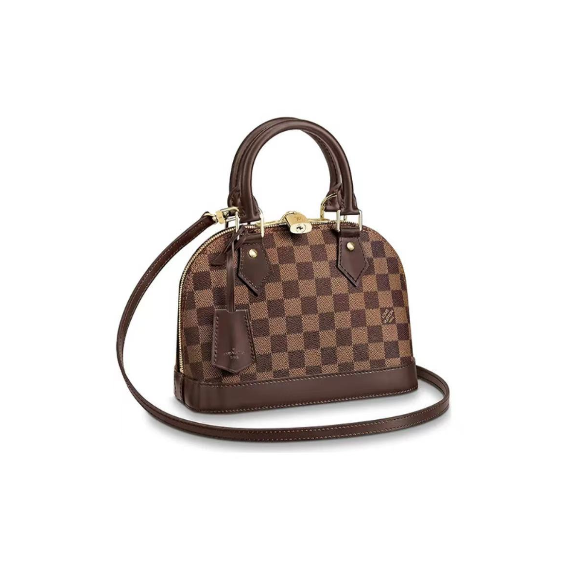 99新 LouisVuitton/路易威登 alma 贝壳bb 棋盘格单肩包 23*11*17
