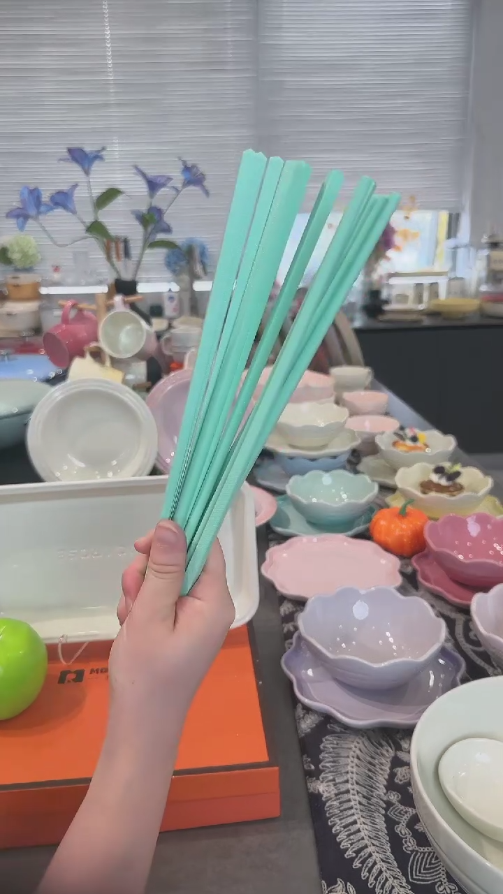 【闪购商品】瓷筷子SPS6双盒装-孔雀青