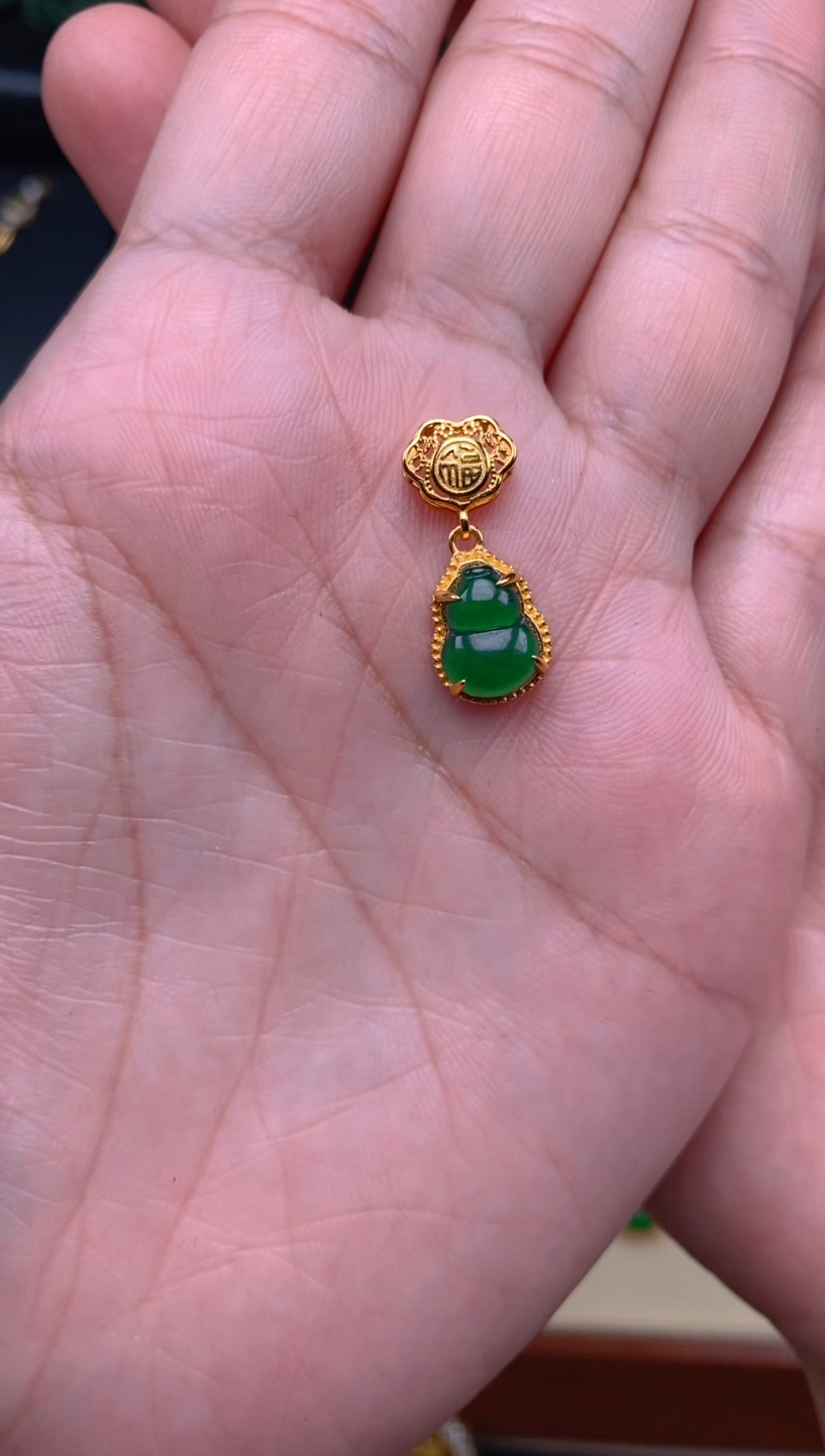 【闪购商品】翡翠吊坠(不含链)银S925镶嵌葫芦