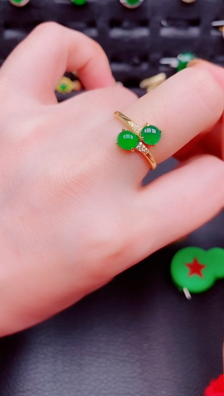 【闪购商品】翡翠戒指银S925镶嵌天然a货翡翠189