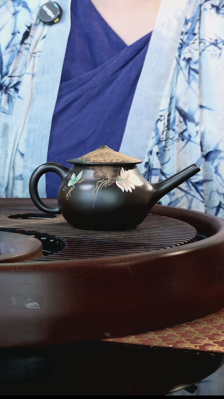 茶壶紫砂渔翁壶彩绘紫砂壶150ml