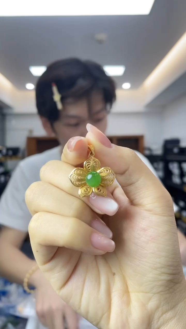 和田玉18K金镶嵌颈饰多样性一件发货