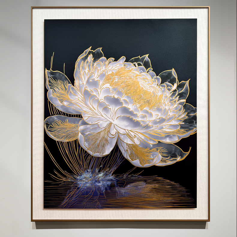 释同《光影睡莲/金色睡莲》铜雕画现代装饰画客厅餐厅挂画玄关画