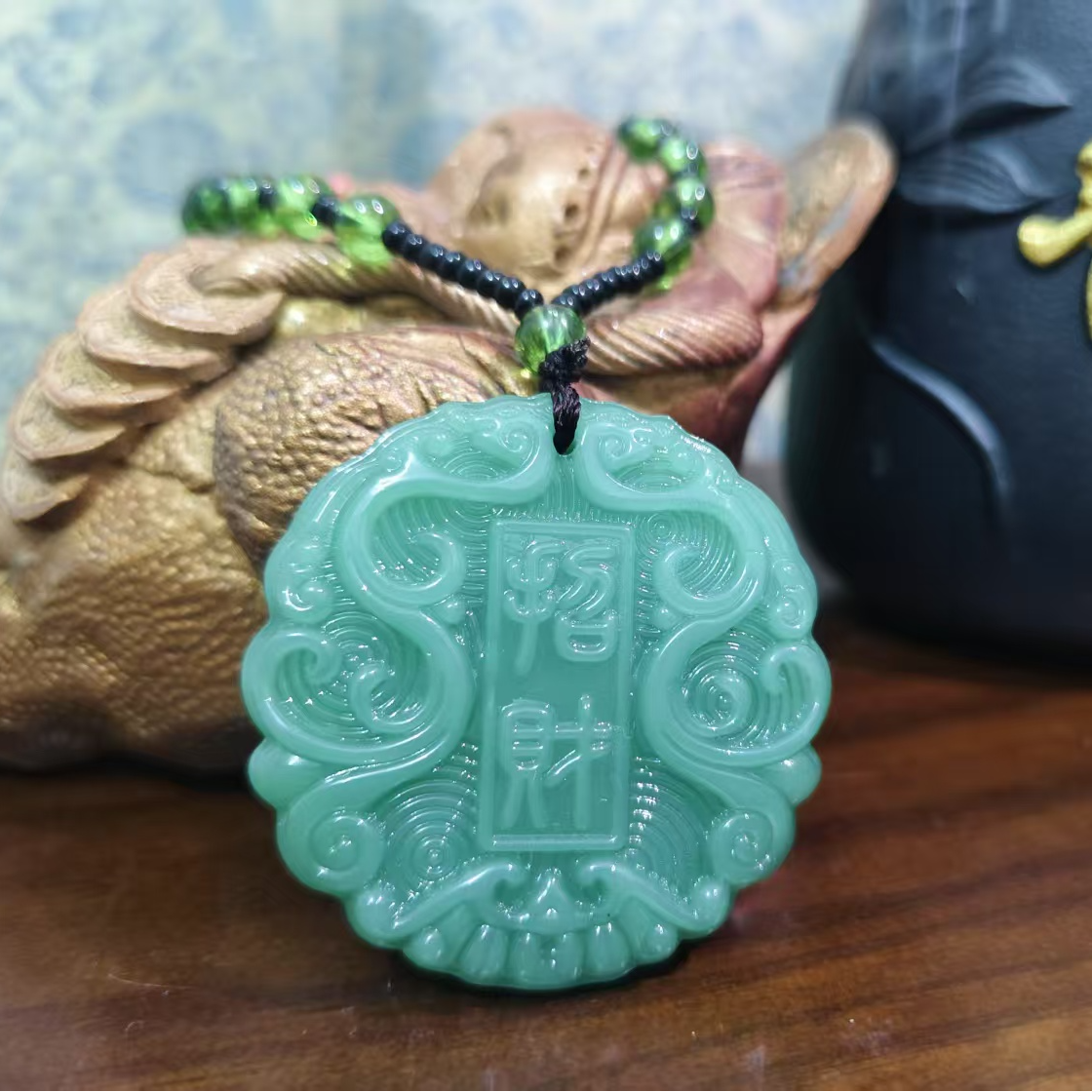 非金属玻璃吊坠 时尚饰品招财平安扣吊坠