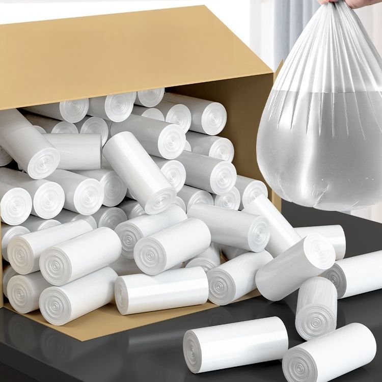 白色垃圾袋宾馆酒店商用客房专用一次性平口加厚小塑料袋家用透明