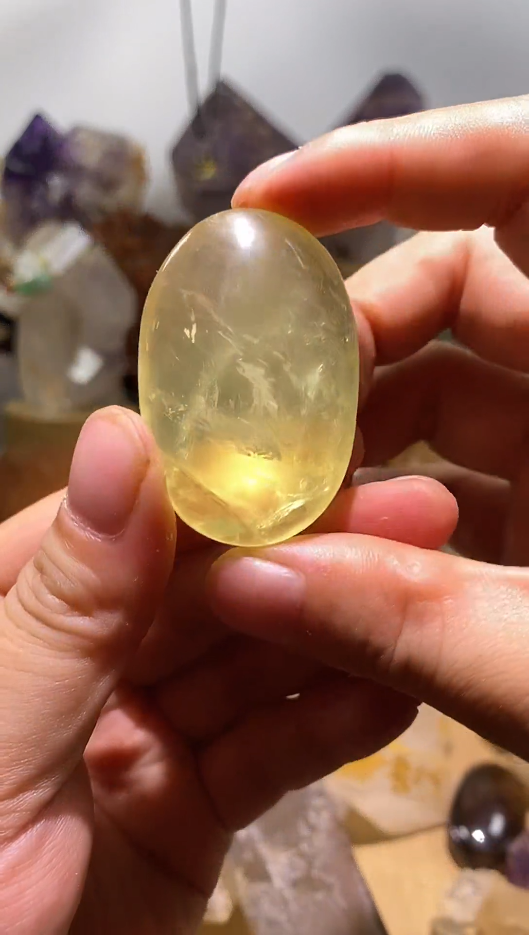 水晶珠宝半成品未镶嵌22号黄水晶手把件