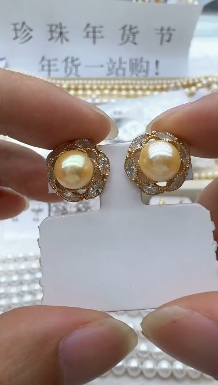 【闪购商品】海水珍珠耳饰银S925镶嵌清货