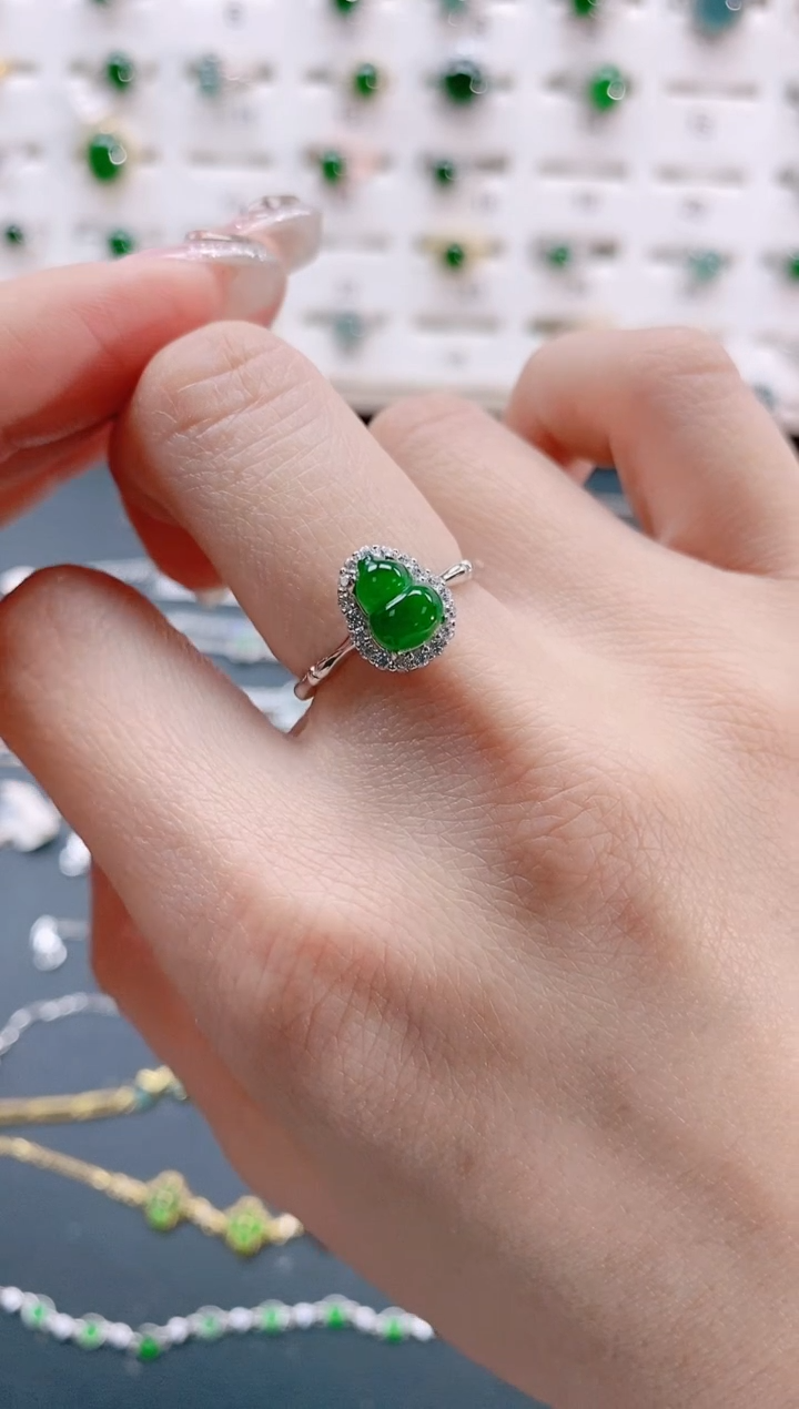 【闪购商品】翡翠戒指银S925镶嵌天然翡翠