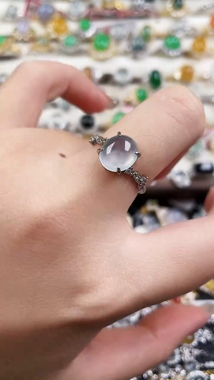 银S925镶嵌戒指翡翠164