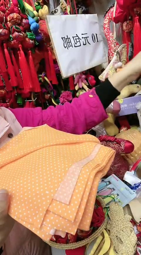棉纯棉橙色圆点45*75