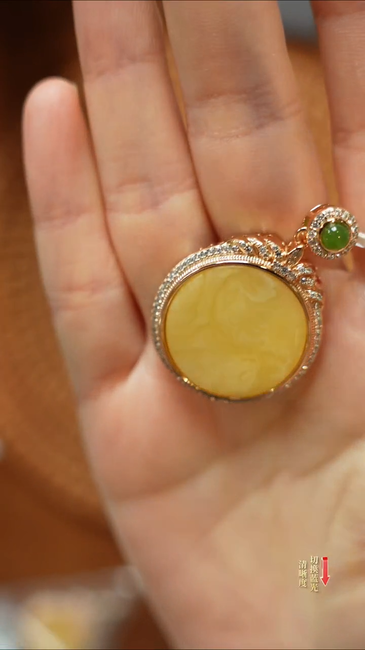 【闪购商品】琥珀颈饰银S925镶嵌0206-006