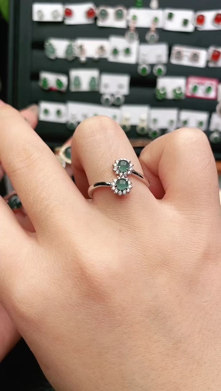 【闪购商品】翡翠戒指银S925镶嵌戒指