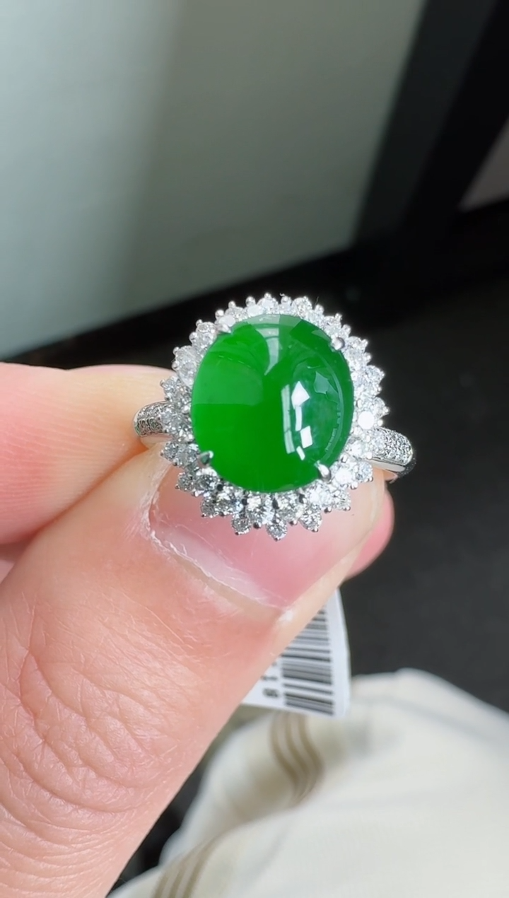 【闪购商品】翡翠戒指18K金镶嵌寄售回流，不退不换