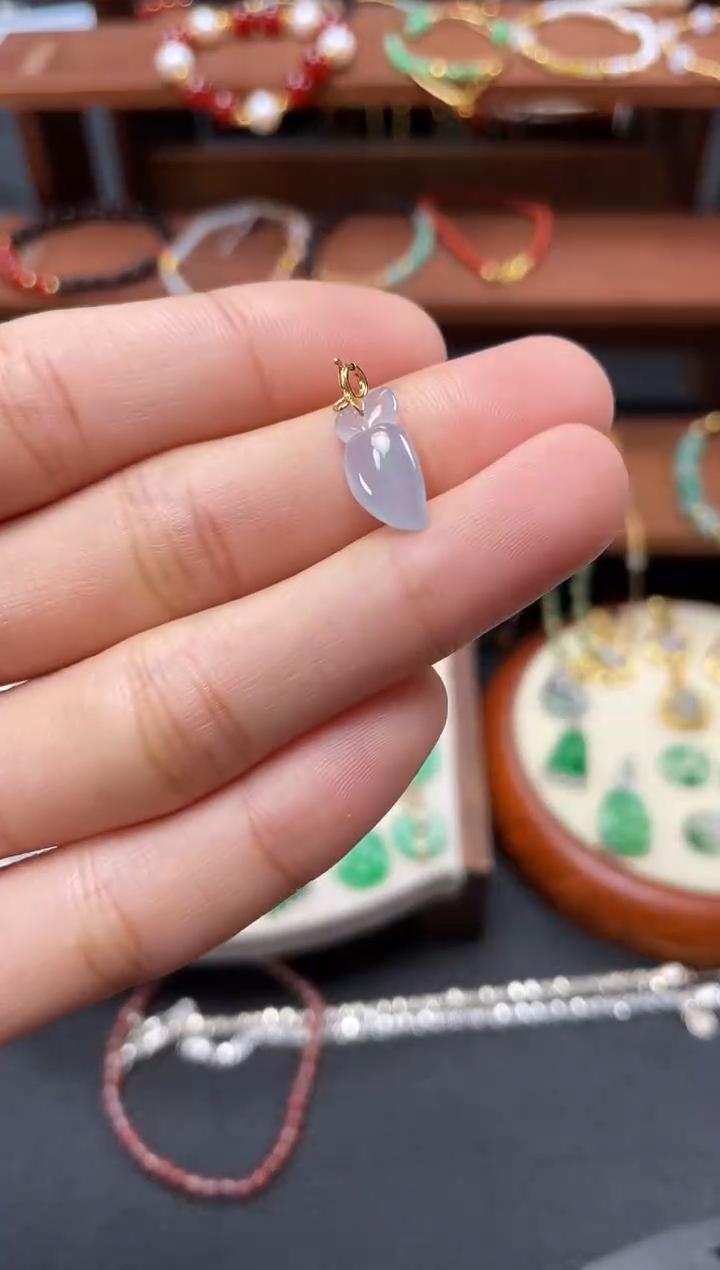 【闪购商品】翡翠吊坠(不含链)18K金镶嵌一个  JK285