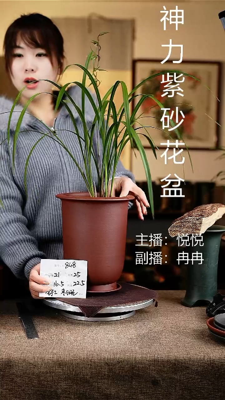 紫砂花盆花卉工艺848+z