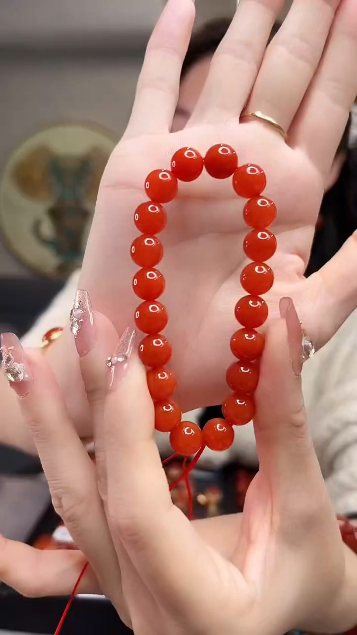 【闪购商品】南红玛瑙冰红圆珠手串未镶嵌9mm