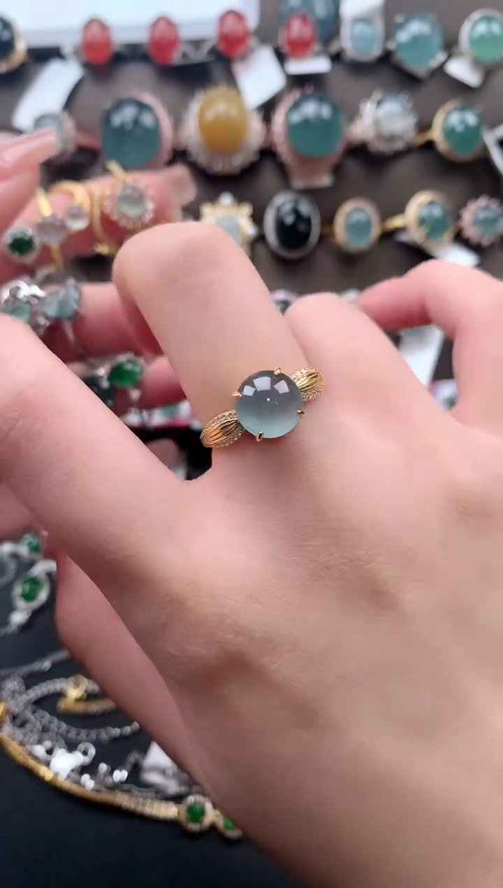 【闪购商品】翡翠戒指银S925镶嵌56134124