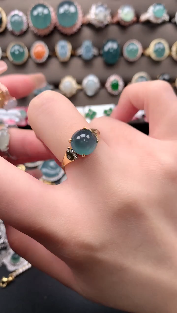 【闪购商品】翡翠戒指银S925镶嵌51241