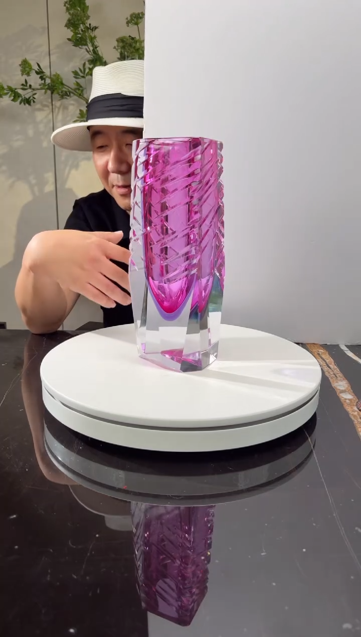 摆件紫罗兰金红色时间的裂痕花瓶