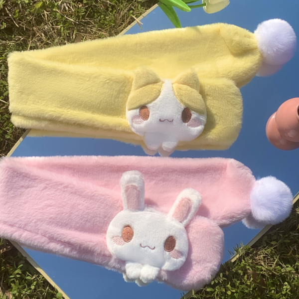 【小兔星球】猫猫兔兔萌围巾可爱软妹冬天新款围脖保暖毛绒加绒