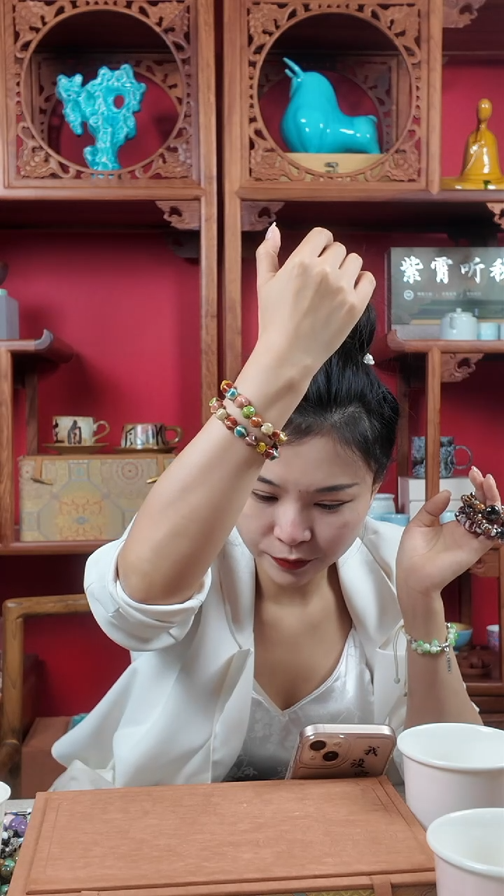 成品琉璃武当窑香灰琉璃瓷手串  一件 多样性发货 