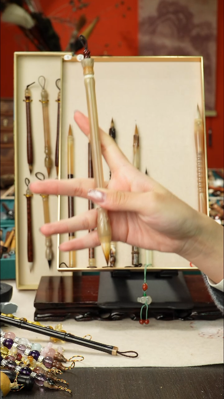 21号孤品高货毛笔链接 清水试笔 蘸墨不退