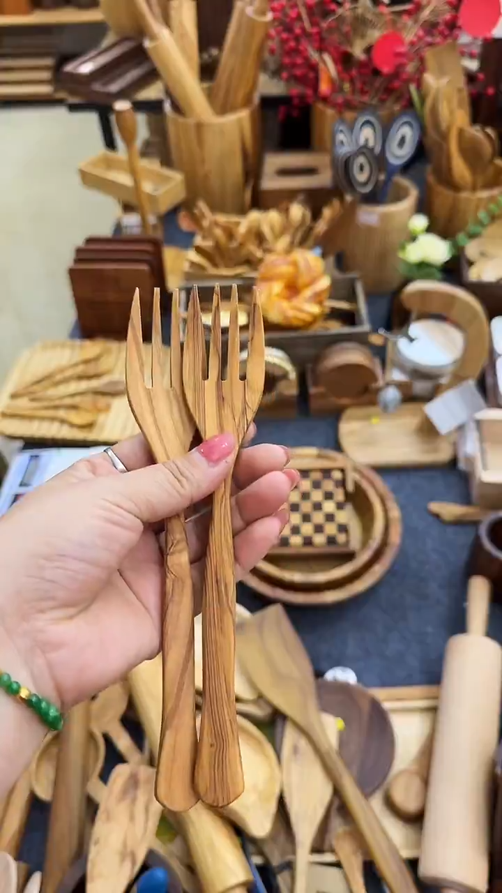 闪购木制品 橄榄木叉子2个