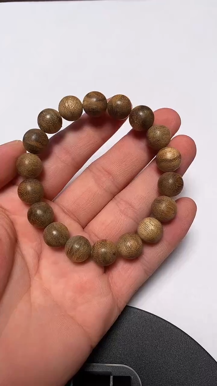 沉香手串金*沉香天然野菩萨棋老料单圈