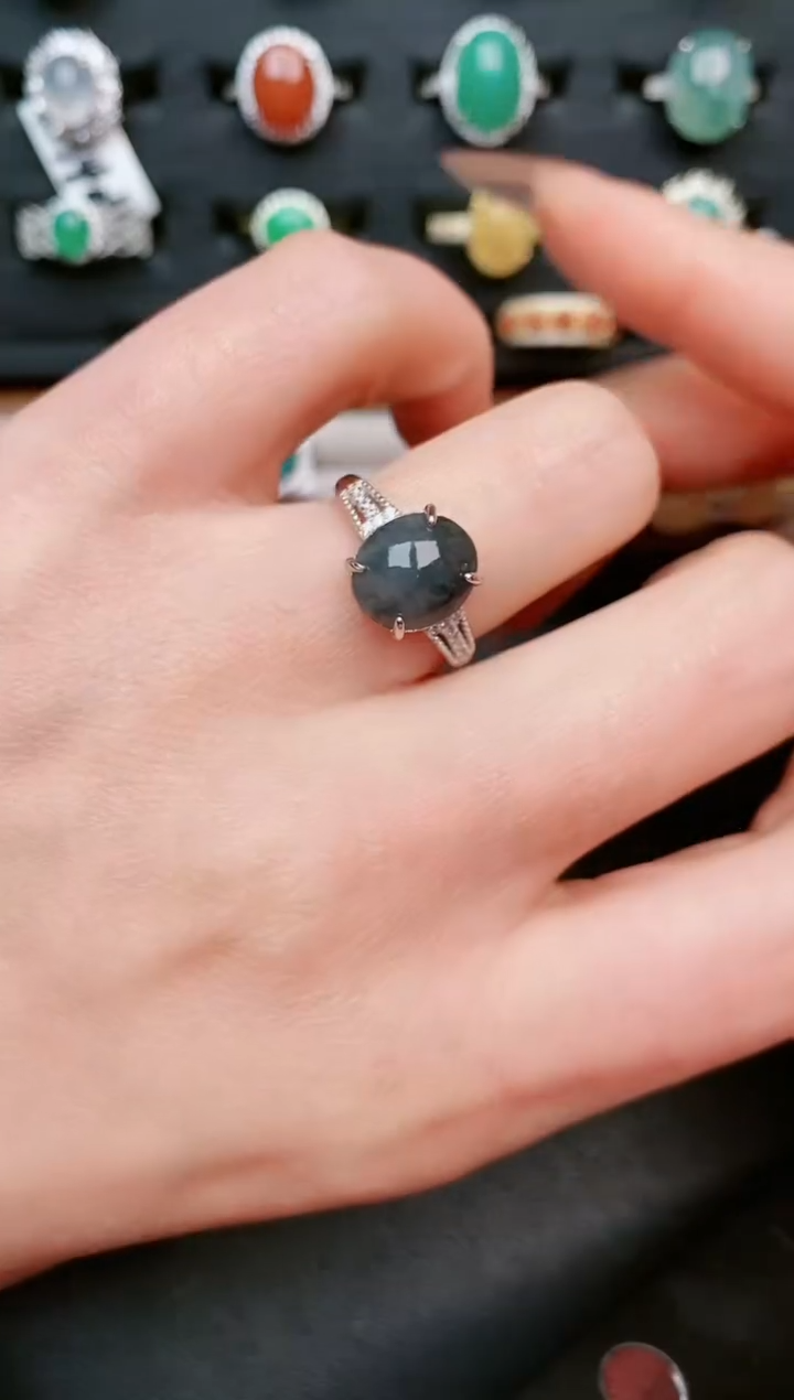 【闪购商品】翡翠戒指银S925镶嵌....