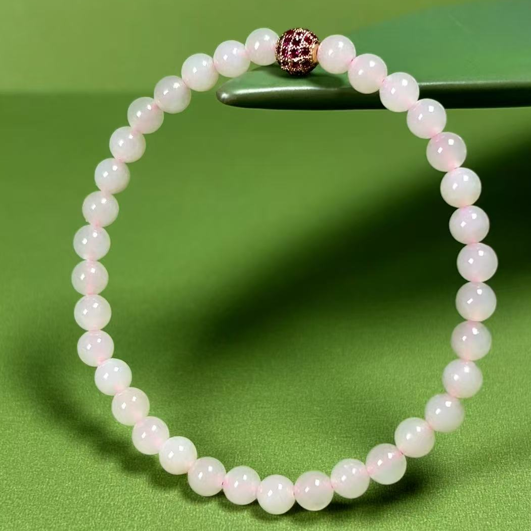 【福袋】天然和田玉藕粉手串5mm（多样性发一）