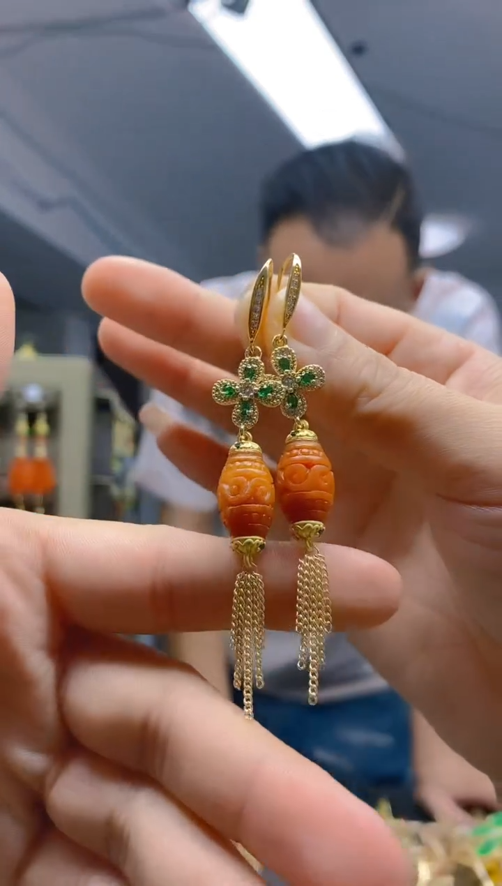 【闪购商品】翡翠耳饰合金0333翡翠耳钩