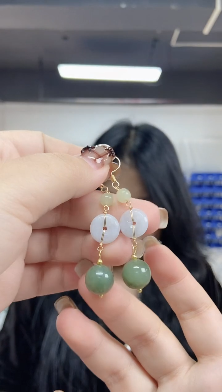 【闪购商品】和田玉耳饰未镶嵌多样性发其一颜色微差