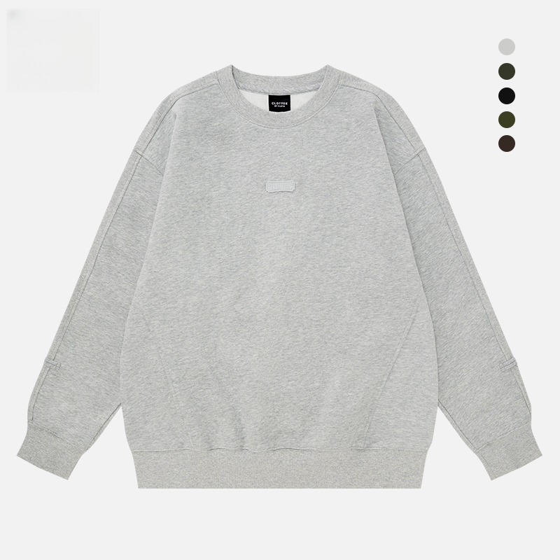 CLOTTEE by CLOT 磨毛拼接盘扣圆领卫衣 线圈布 中式 榫卯系列