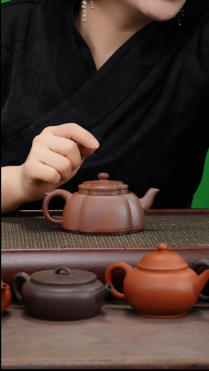 【闪购商品】紫砂茶壶龙窑柴烧大彬海棠壶